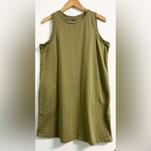 Old Navy Saguaro Green Cotton Pocket Mini Dress XL Sleeveless Travel Ready